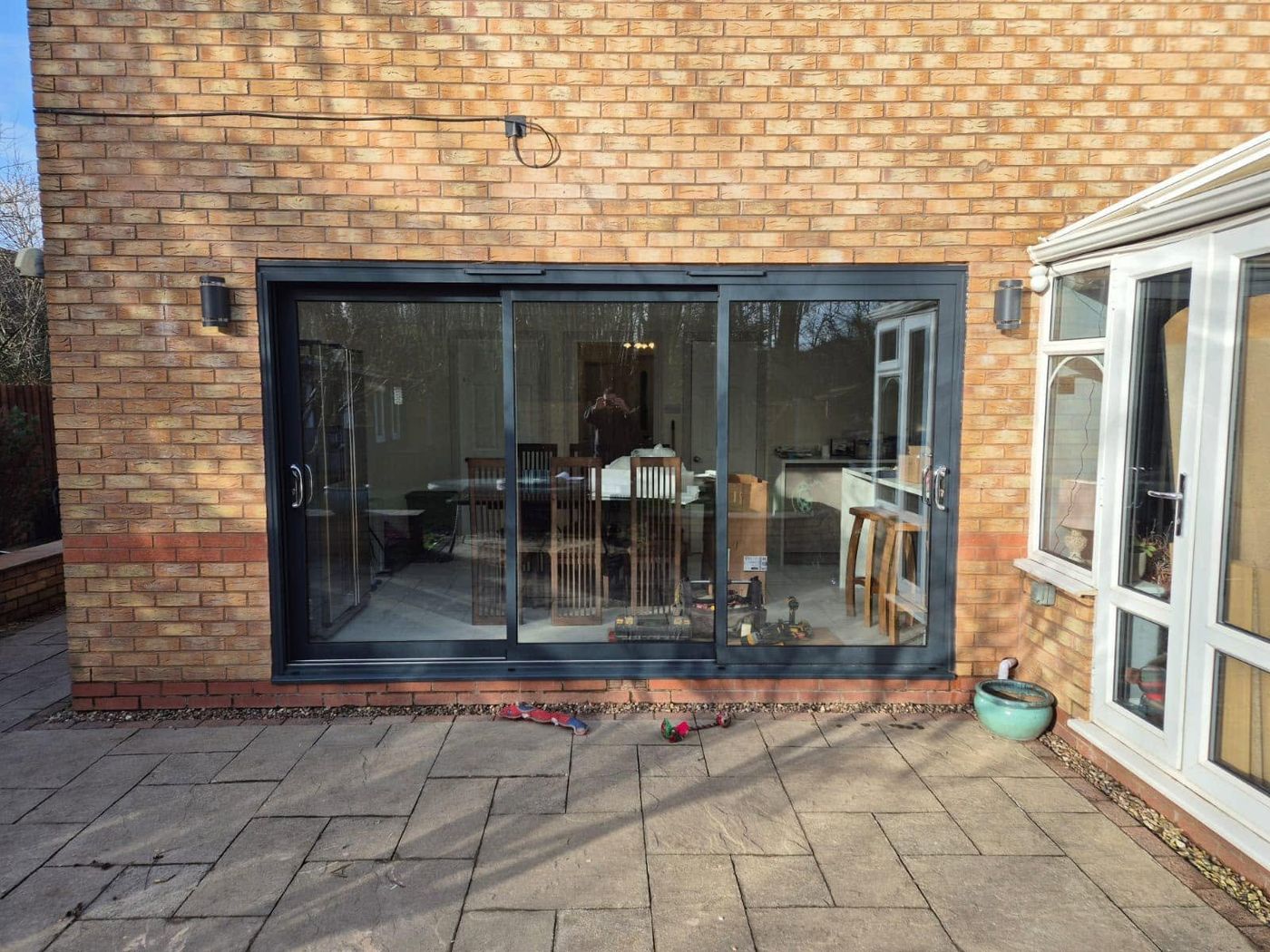 New aluminium sliding patio doors fitted by PJB